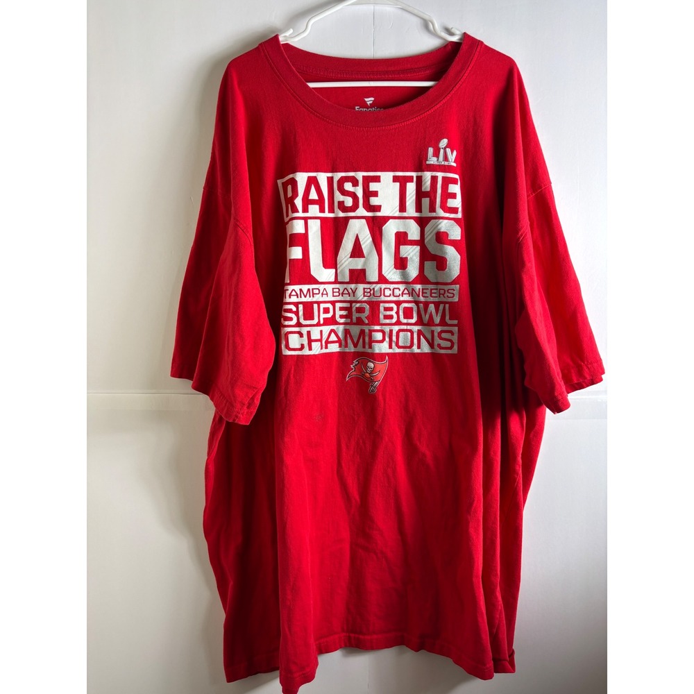 Fanatics Tampa Bay Buccaneers Super Bowl LV Champions Red Shirt Mens 5XLT Shirt‎